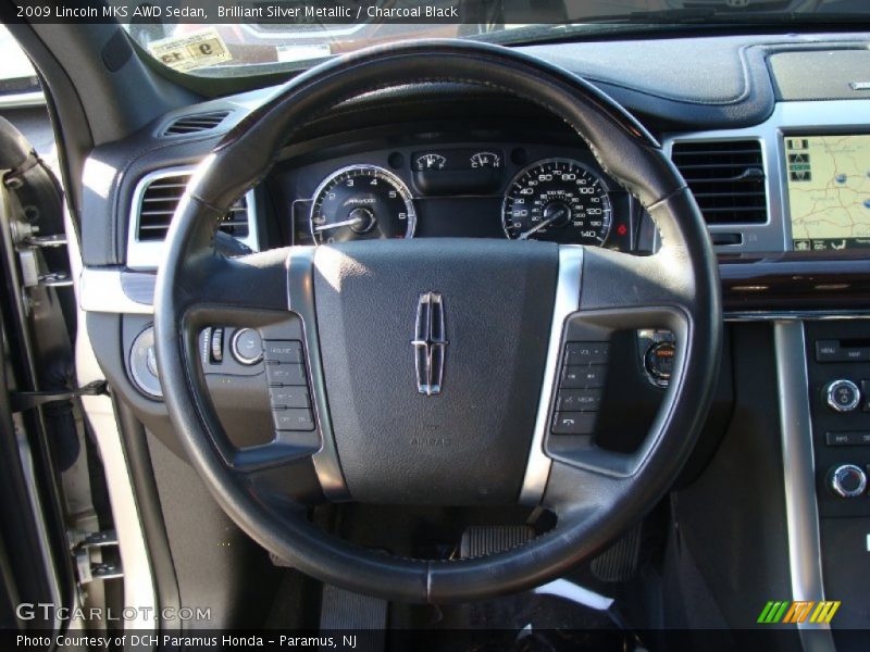 Brilliant Silver Metallic / Charcoal Black 2009 Lincoln MKS AWD Sedan