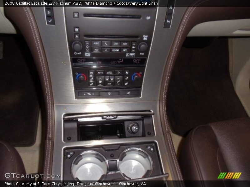 White Diamond / Cocoa/Very Light Linen 2008 Cadillac Escalade ESV Platinum AWD