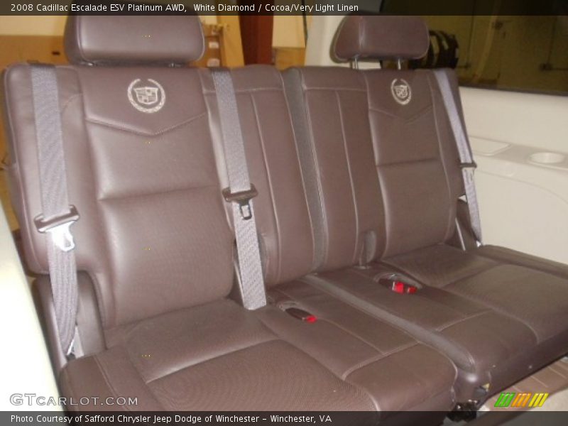 White Diamond / Cocoa/Very Light Linen 2008 Cadillac Escalade ESV Platinum AWD