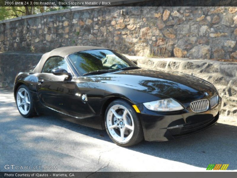 Black Sapphire Metallic / Black 2006 BMW Z4 3.0si Roadster