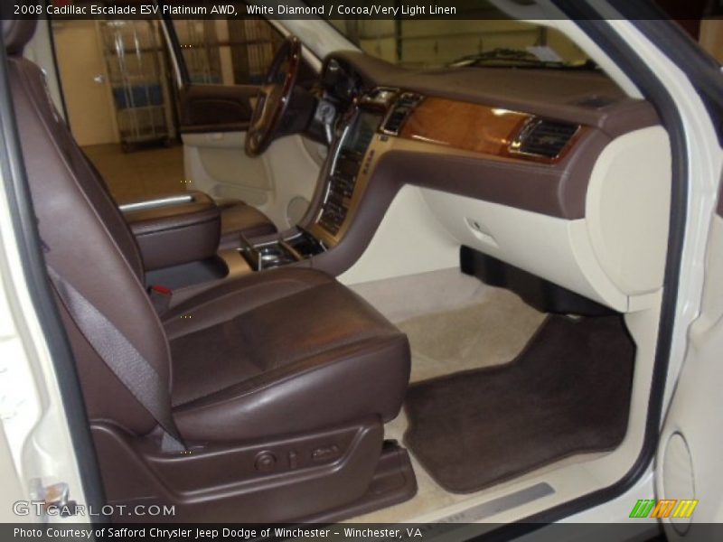White Diamond / Cocoa/Very Light Linen 2008 Cadillac Escalade ESV Platinum AWD