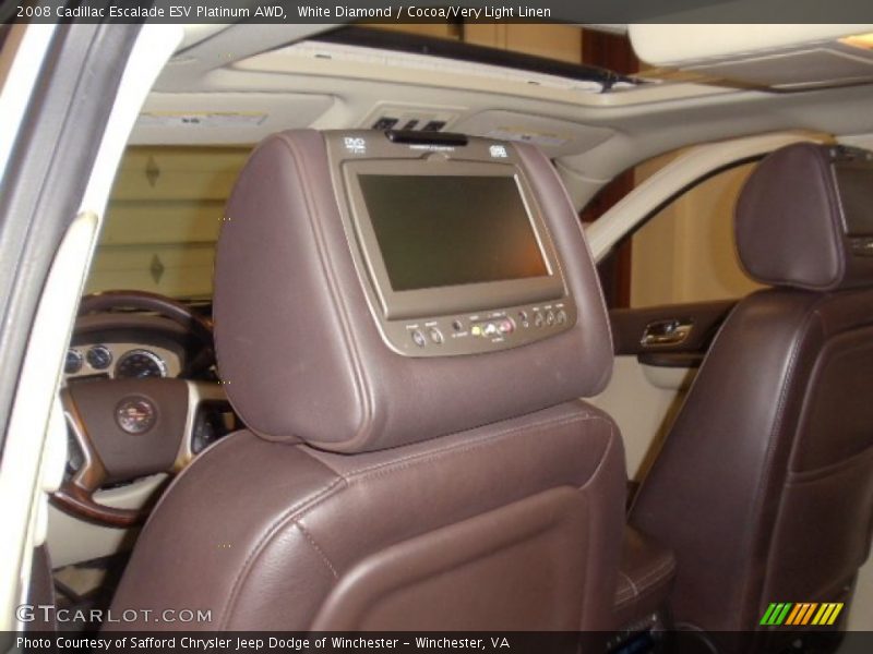 White Diamond / Cocoa/Very Light Linen 2008 Cadillac Escalade ESV Platinum AWD