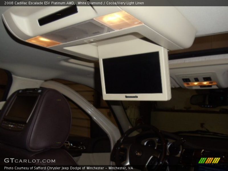 White Diamond / Cocoa/Very Light Linen 2008 Cadillac Escalade ESV Platinum AWD