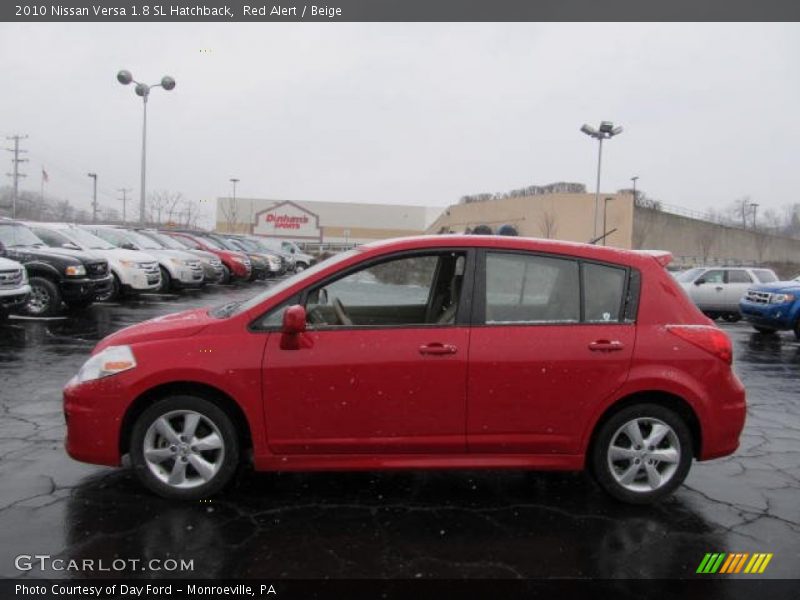 Red Alert / Beige 2010 Nissan Versa 1.8 SL Hatchback