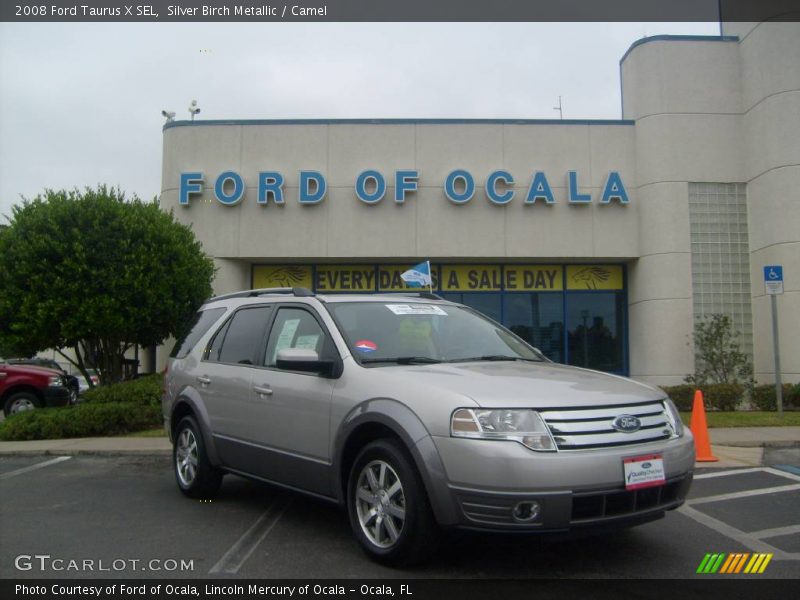 Silver Birch Metallic / Camel 2008 Ford Taurus X SEL