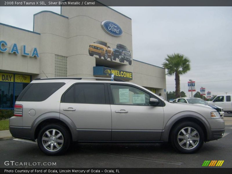 Silver Birch Metallic / Camel 2008 Ford Taurus X SEL