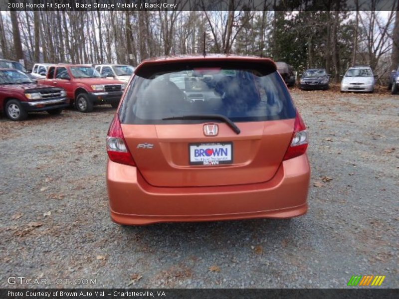 Blaze Orange Metallic / Black/Grey 2008 Honda Fit Sport