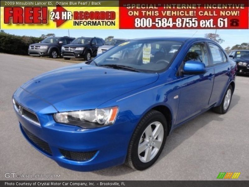 Octane Blue Pearl / Black 2009 Mitsubishi Lancer ES