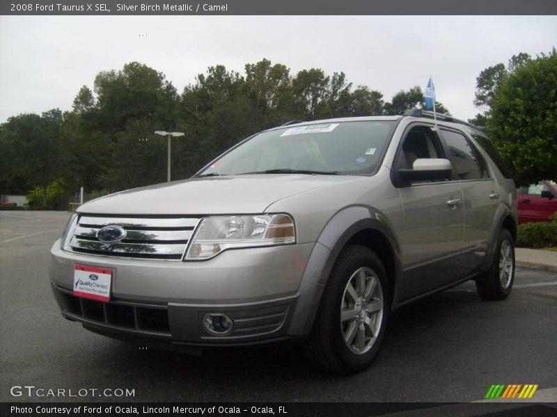 Silver Birch Metallic / Camel 2008 Ford Taurus X SEL