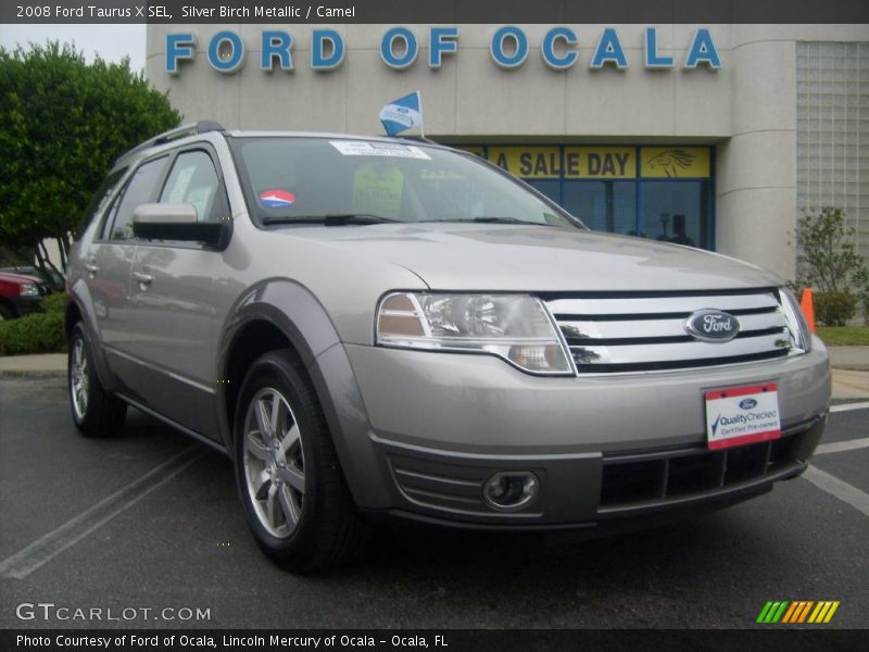 Silver Birch Metallic / Camel 2008 Ford Taurus X SEL