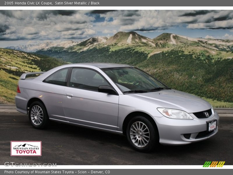 Satin Silver Metallic / Black 2005 Honda Civic LX Coupe
