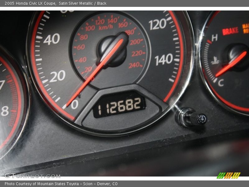 Satin Silver Metallic / Black 2005 Honda Civic LX Coupe