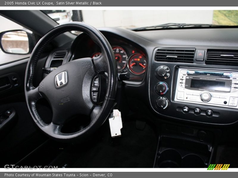 Satin Silver Metallic / Black 2005 Honda Civic LX Coupe