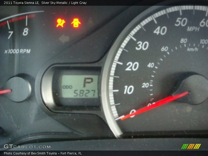 Silver Sky Metallic / Light Gray 2011 Toyota Sienna LE