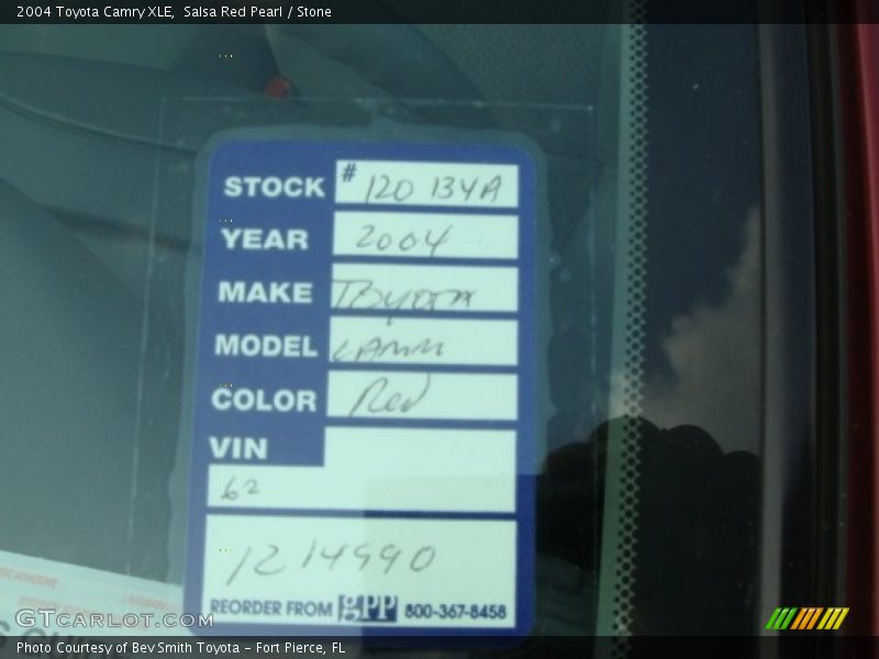 Salsa Red Pearl / Stone 2004 Toyota Camry XLE