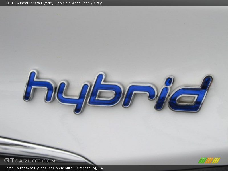 Porcelain White Pearl / Gray 2011 Hyundai Sonata Hybrid
