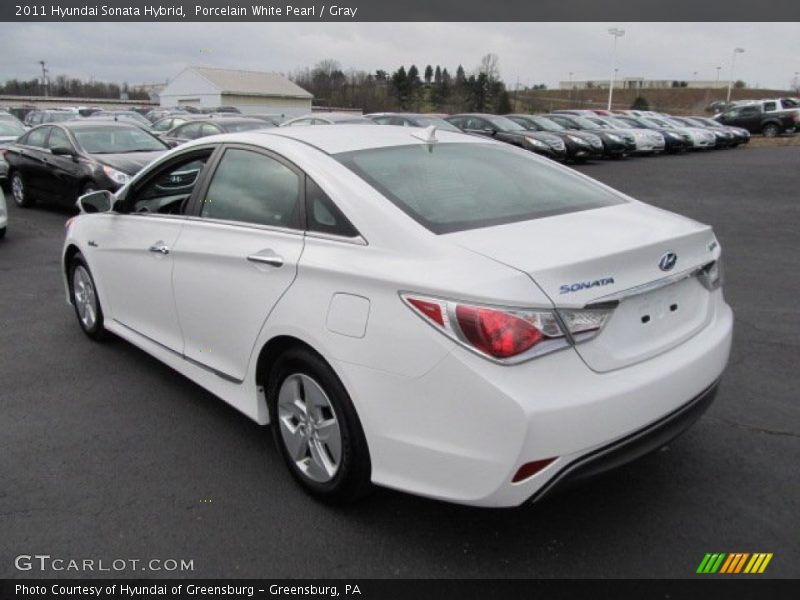 Porcelain White Pearl / Gray 2011 Hyundai Sonata Hybrid