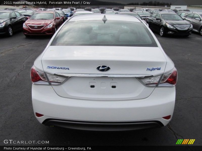 Porcelain White Pearl / Gray 2011 Hyundai Sonata Hybrid
