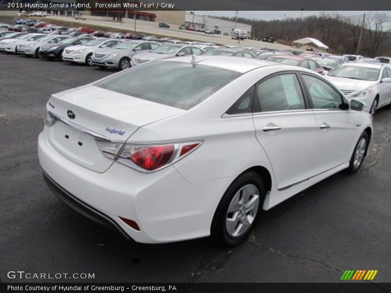 Porcelain White Pearl / Gray 2011 Hyundai Sonata Hybrid