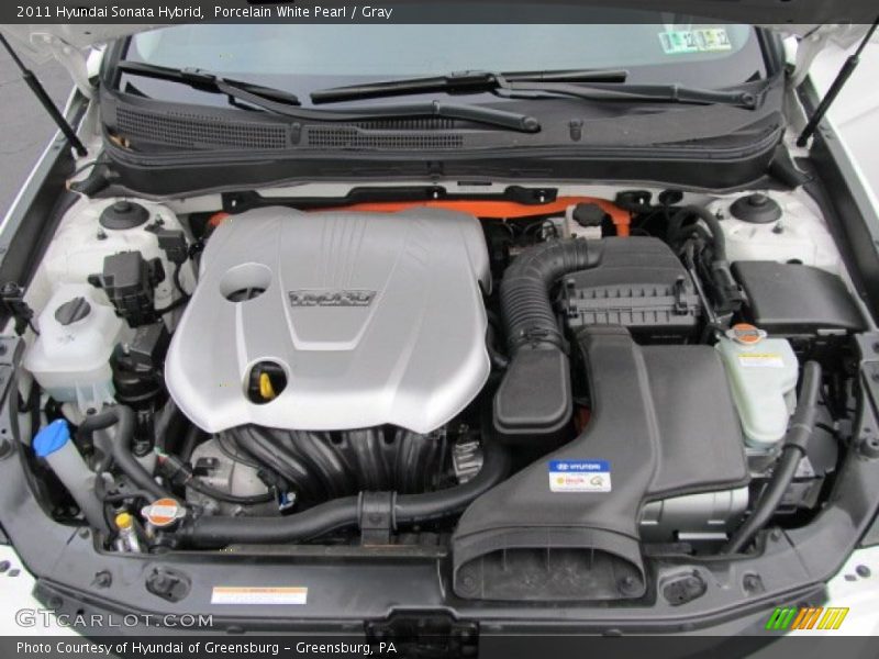 Porcelain White Pearl / Gray 2011 Hyundai Sonata Hybrid