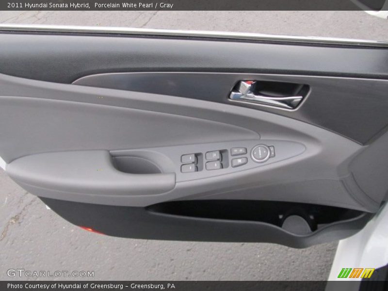 Porcelain White Pearl / Gray 2011 Hyundai Sonata Hybrid