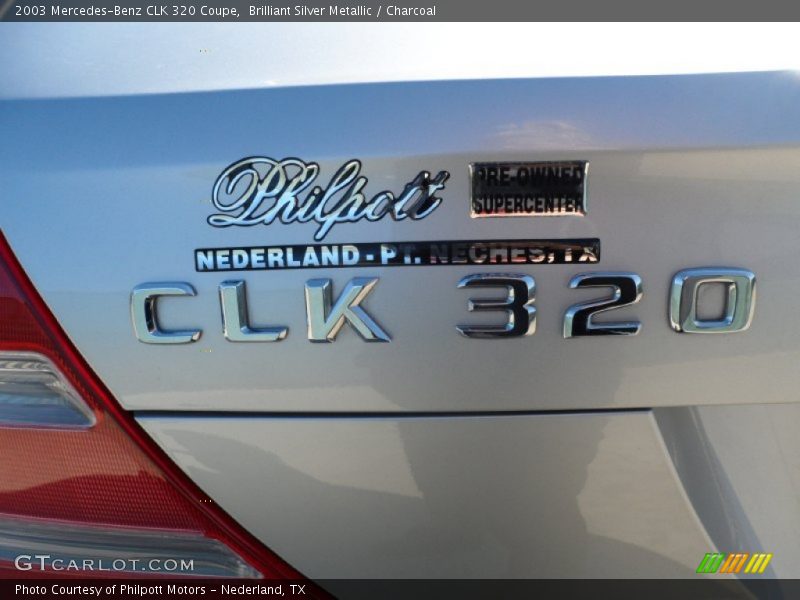 Brilliant Silver Metallic / Charcoal 2003 Mercedes-Benz CLK 320 Coupe