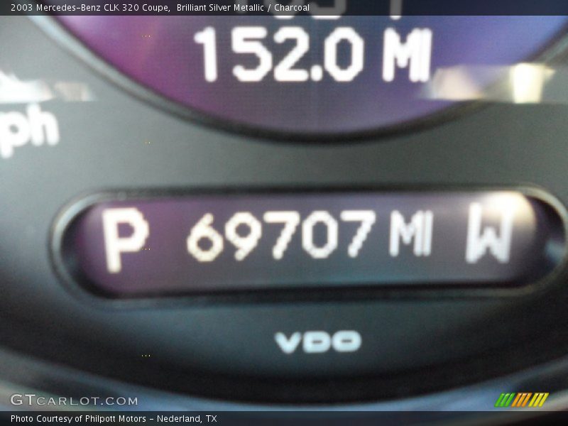 Brilliant Silver Metallic / Charcoal 2003 Mercedes-Benz CLK 320 Coupe