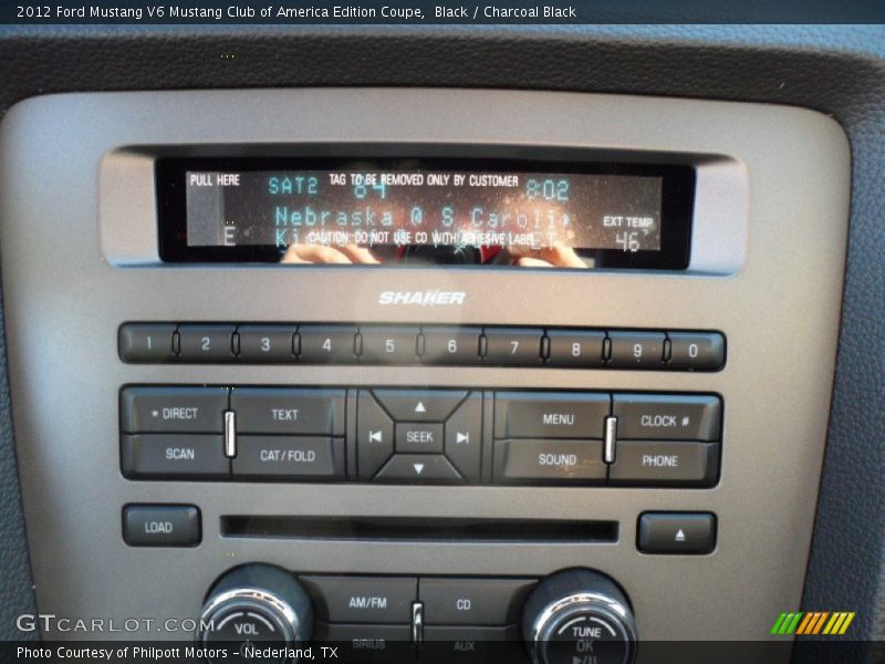 Controls of 2012 Mustang V6 Mustang Club of America Edition Coupe