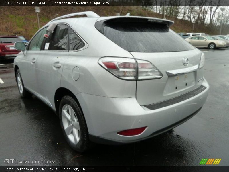 Tungsten Silver Metallic / Light Gray 2012 Lexus RX 350 AWD