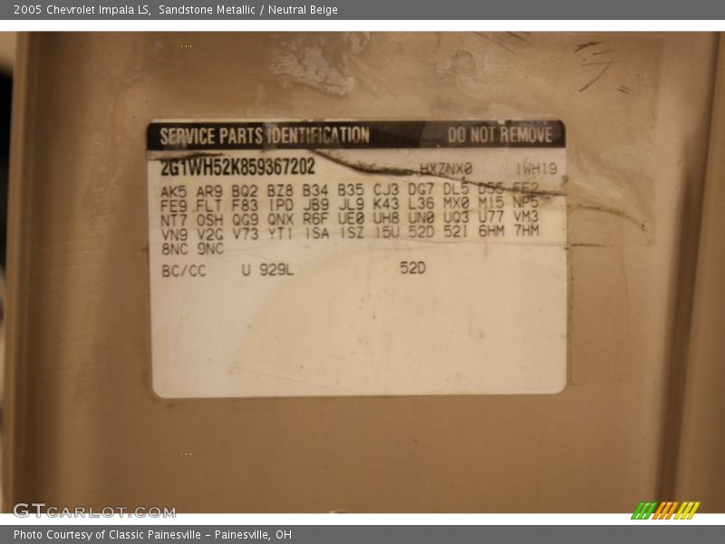 Sandstone Metallic / Neutral Beige 2005 Chevrolet Impala LS