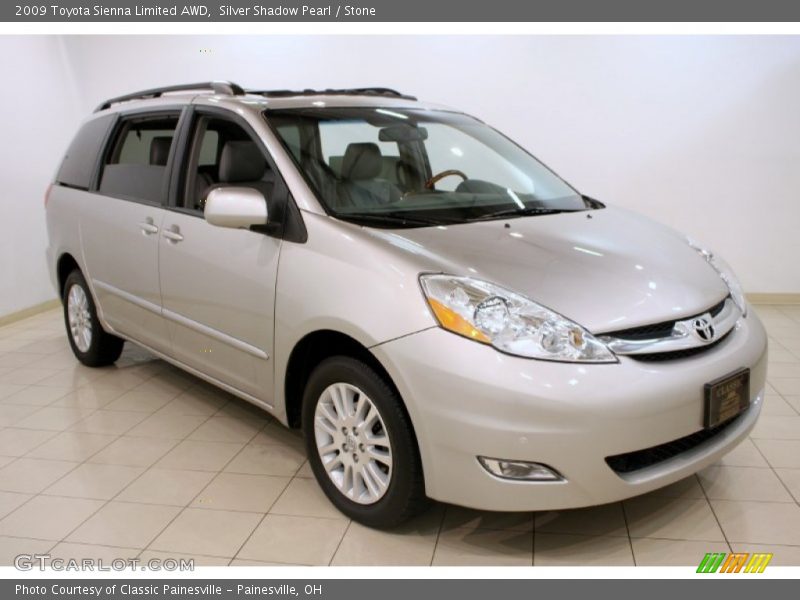 Silver Shadow Pearl / Stone 2009 Toyota Sienna Limited AWD