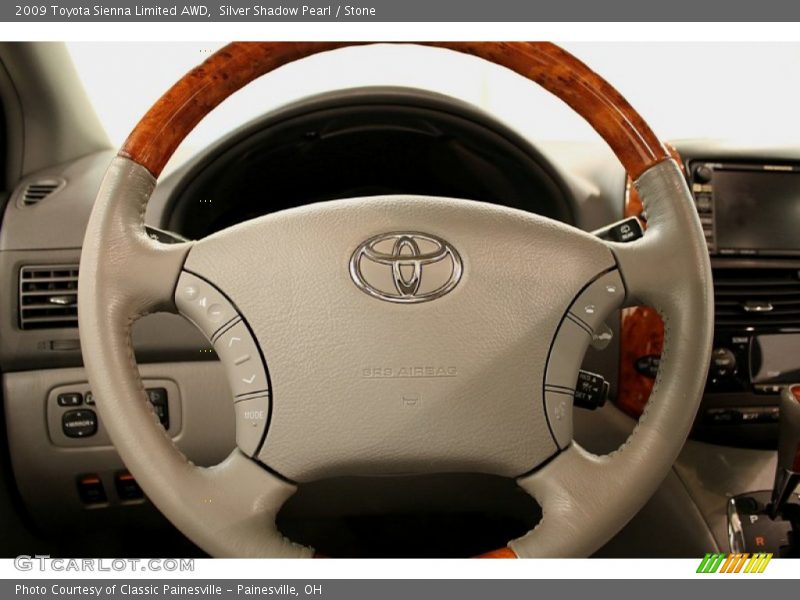 Silver Shadow Pearl / Stone 2009 Toyota Sienna Limited AWD