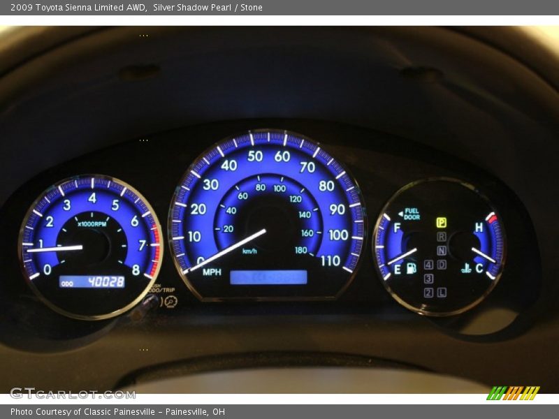 Silver Shadow Pearl / Stone 2009 Toyota Sienna Limited AWD