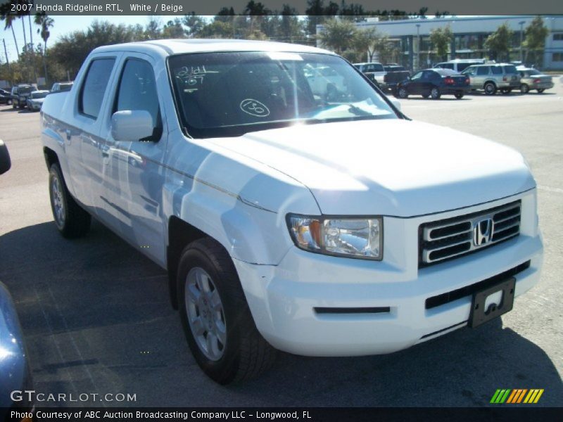 White / Beige 2007 Honda Ridgeline RTL