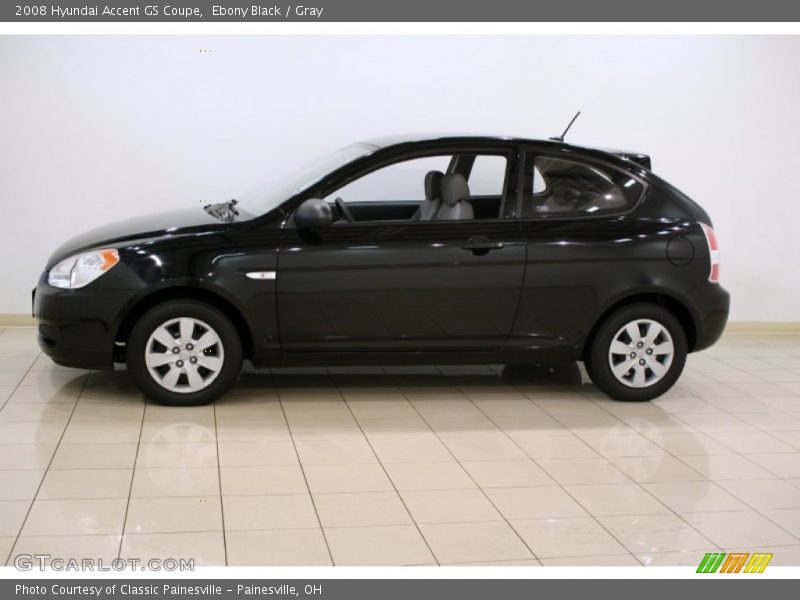 Ebony Black / Gray 2008 Hyundai Accent GS Coupe