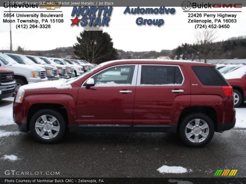 Merlot Jewel Metallic / Jet Black 2012 GMC Terrain SLE AWD