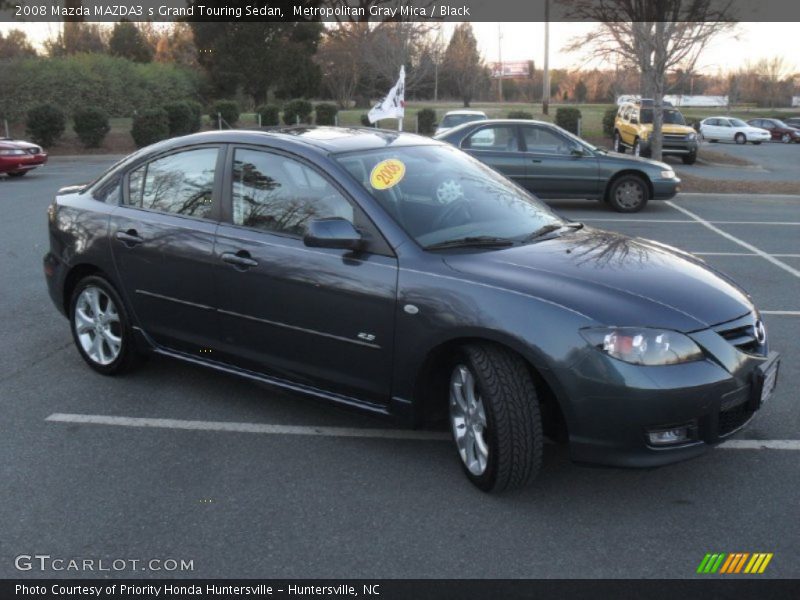 Metropolitan Gray Mica / Black 2008 Mazda MAZDA3 s Grand Touring Sedan