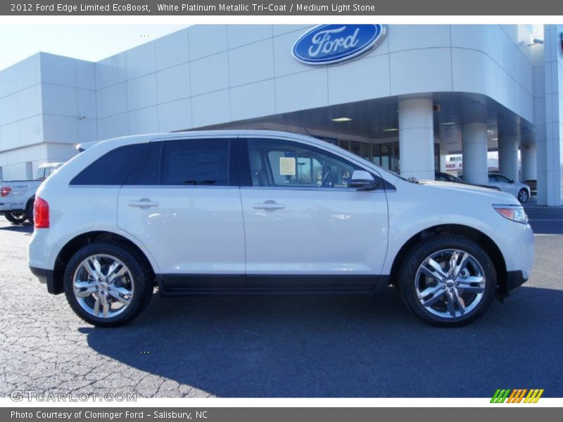 White Platinum Metallic Tri-Coat / Medium Light Stone 2012 Ford Edge Limited EcoBoost