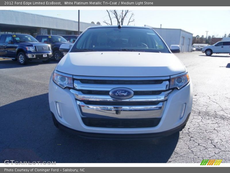 White Platinum Metallic Tri-Coat / Medium Light Stone 2012 Ford Edge Limited EcoBoost