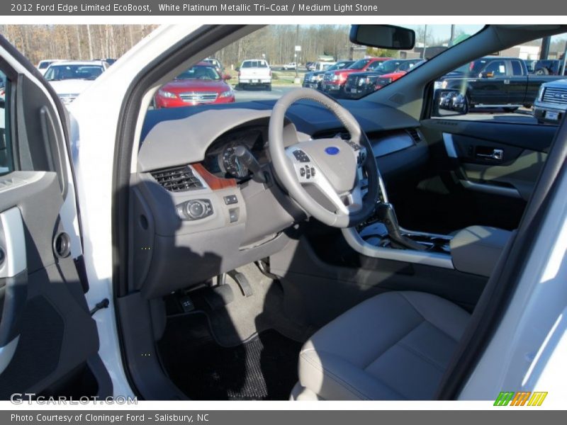White Platinum Metallic Tri-Coat / Medium Light Stone 2012 Ford Edge Limited EcoBoost
