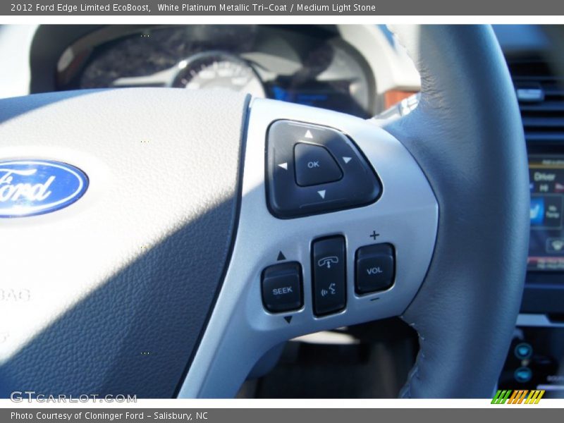 White Platinum Metallic Tri-Coat / Medium Light Stone 2012 Ford Edge Limited EcoBoost