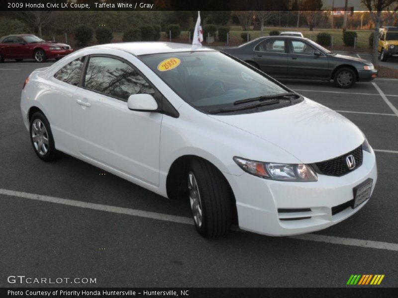 Taffeta White / Gray 2009 Honda Civic LX Coupe