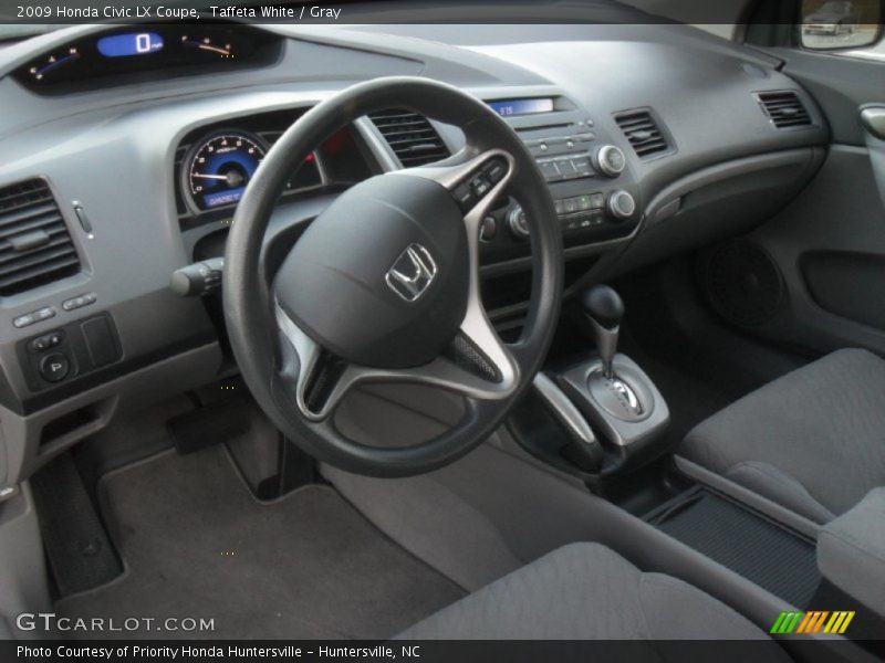 Taffeta White / Gray 2009 Honda Civic LX Coupe