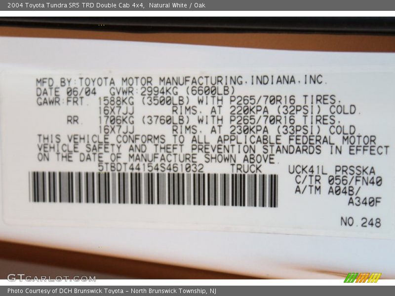 Natural White / Oak 2004 Toyota Tundra SR5 TRD Double Cab 4x4