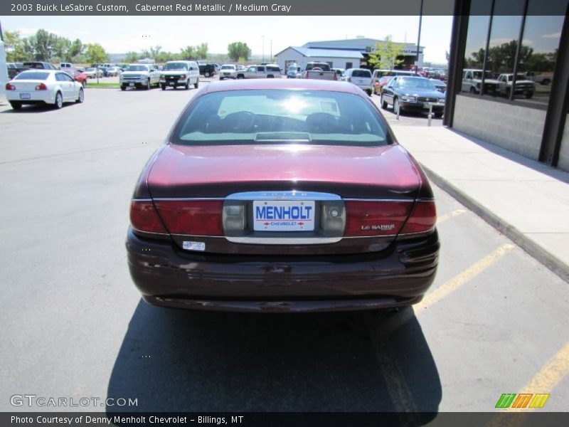 Cabernet Red Metallic / Medium Gray 2003 Buick LeSabre Custom