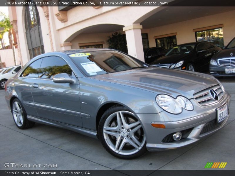 Palladium Silver Metallic / Tobacco Brown 2009 Mercedes-Benz CLK 350 Grand Edition Coupe
