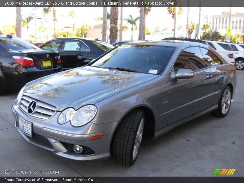 Palladium Silver Metallic / Tobacco Brown 2009 Mercedes-Benz CLK 350 Grand Edition Coupe