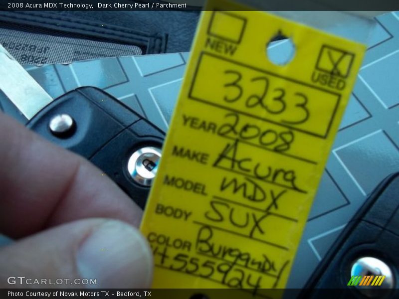Dark Cherry Pearl / Parchment 2008 Acura MDX Technology