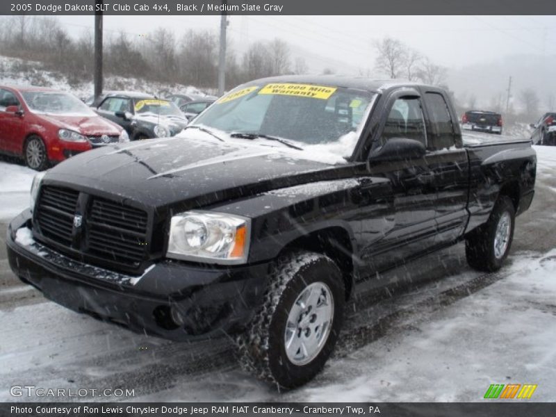 Black / Medium Slate Gray 2005 Dodge Dakota SLT Club Cab 4x4