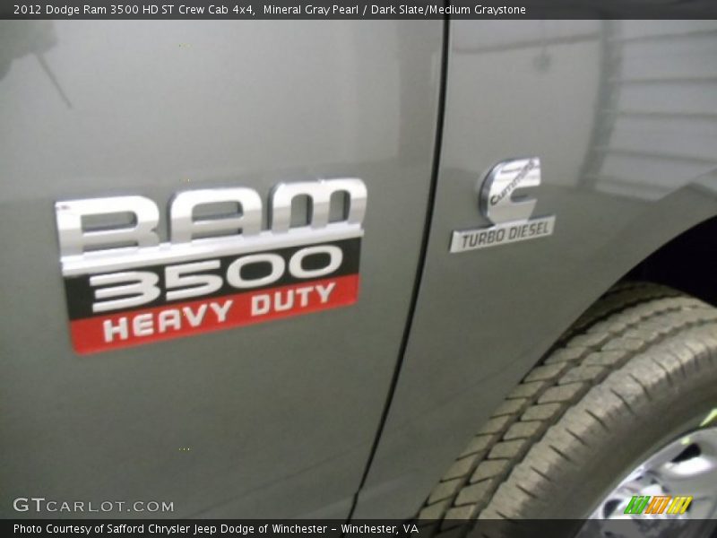 Mineral Gray Pearl / Dark Slate/Medium Graystone 2012 Dodge Ram 3500 HD ST Crew Cab 4x4
